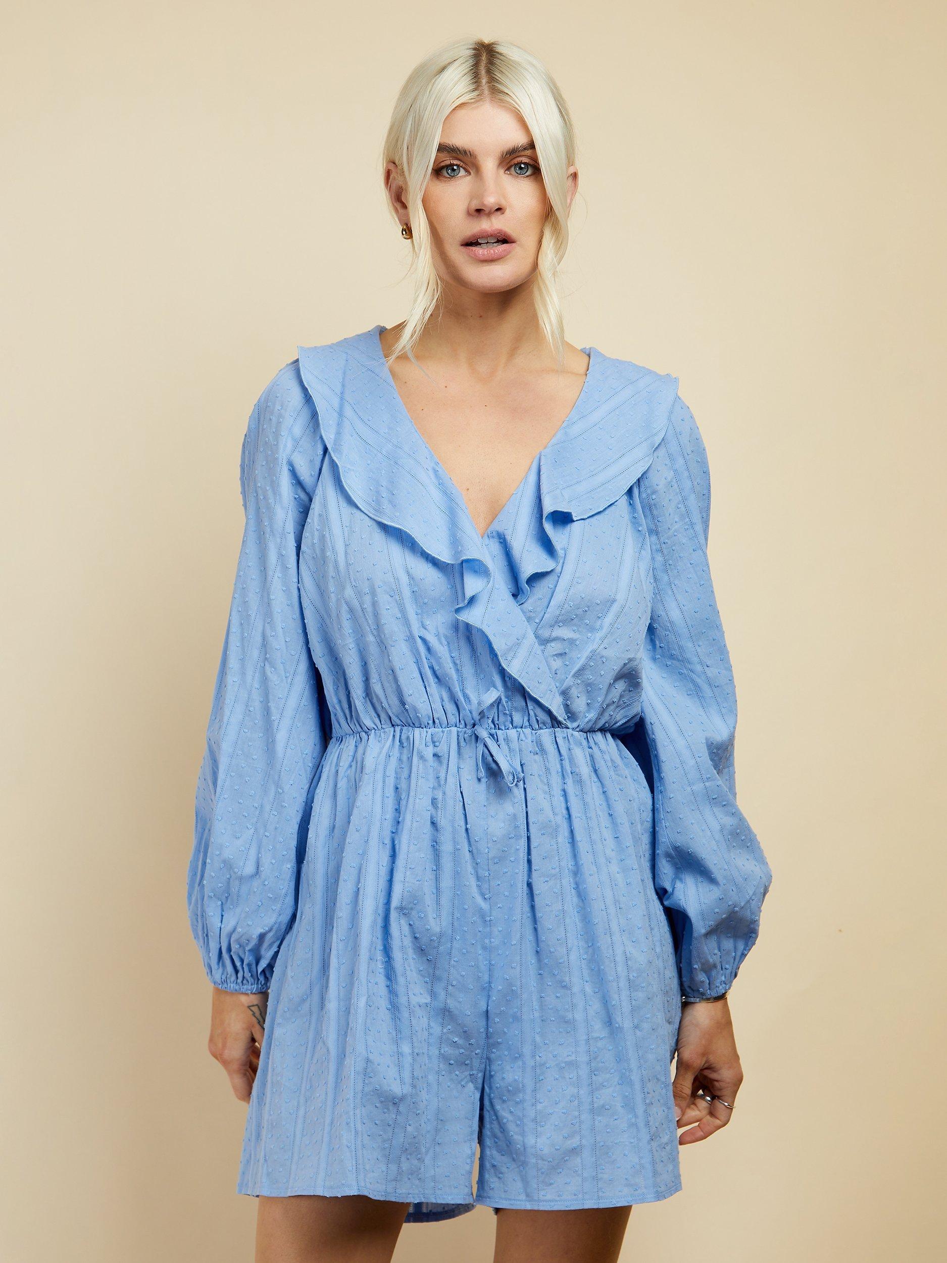 Little Mistress Cornflower Playsuit, Cornflower Blue