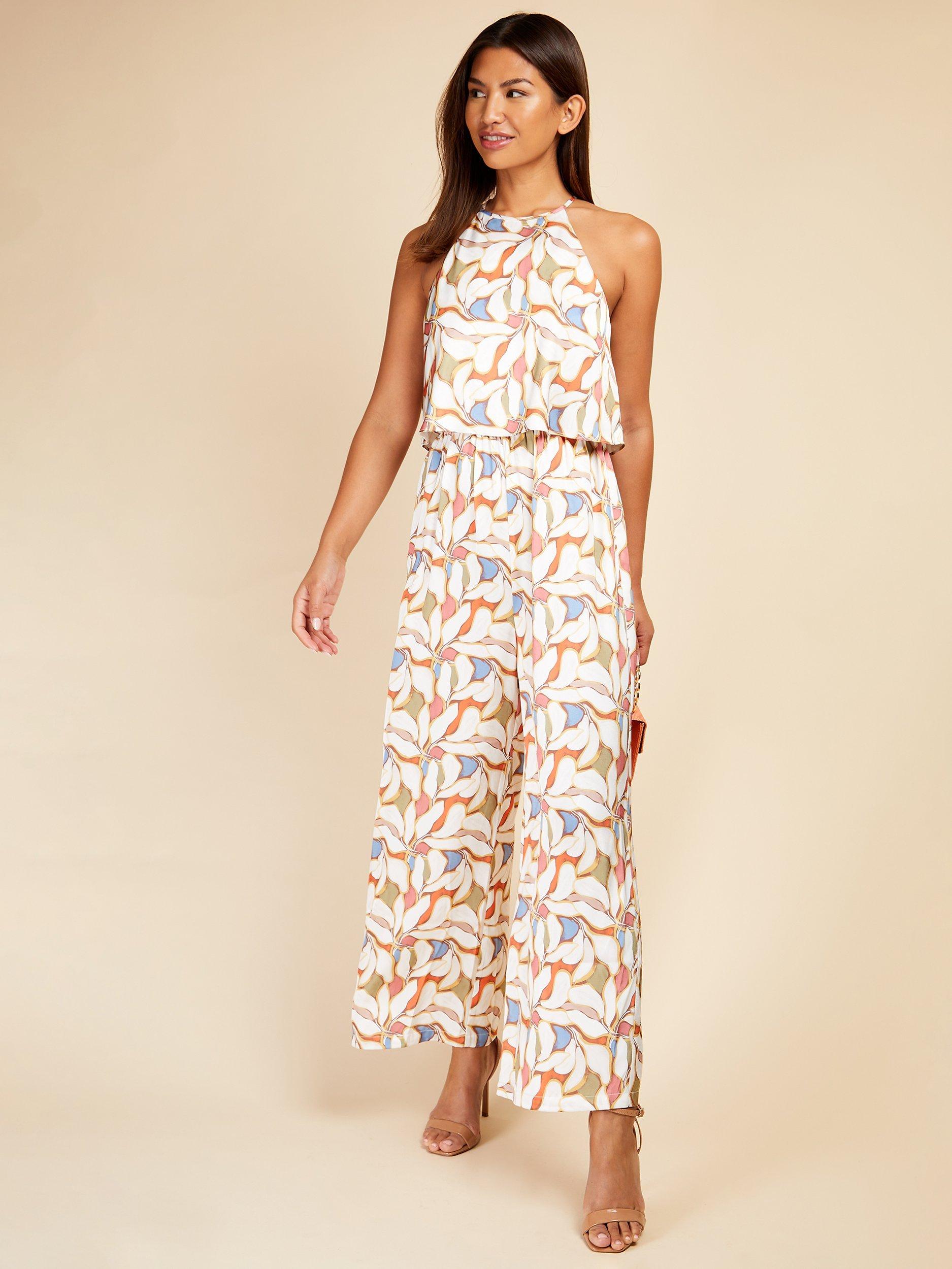 Product image 3 of 4, which shows Little Mistress Multi Overlay Jumpsuit, Multi, 6
