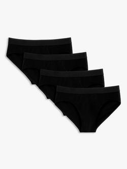 John Lewis Organic Cotton Briefs, Pack of 4, Black