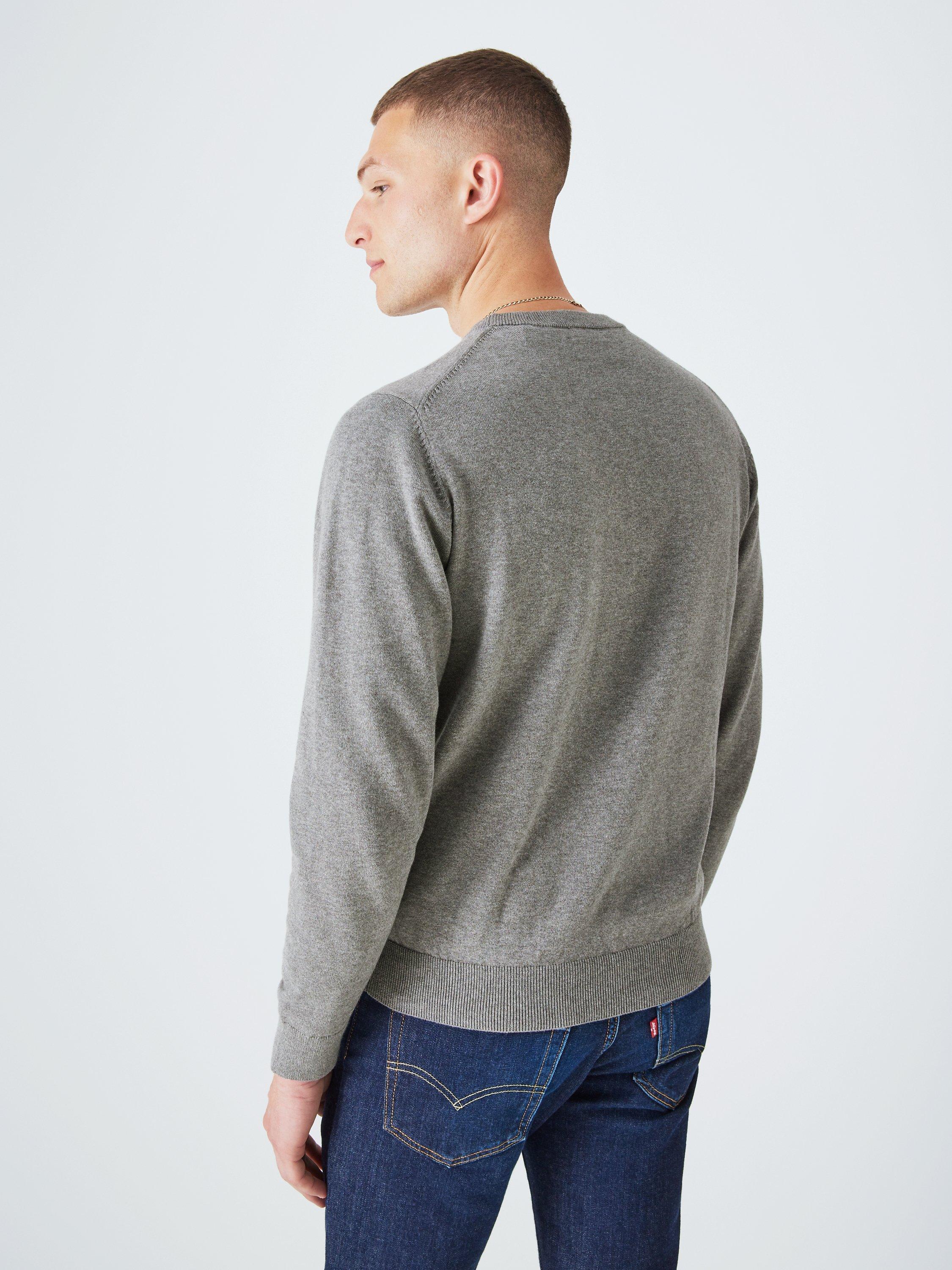Product image 2 of 6, which shows GANT Classic Cotton Crew Neck Jumper, 092 Dk Grey Melange, XL