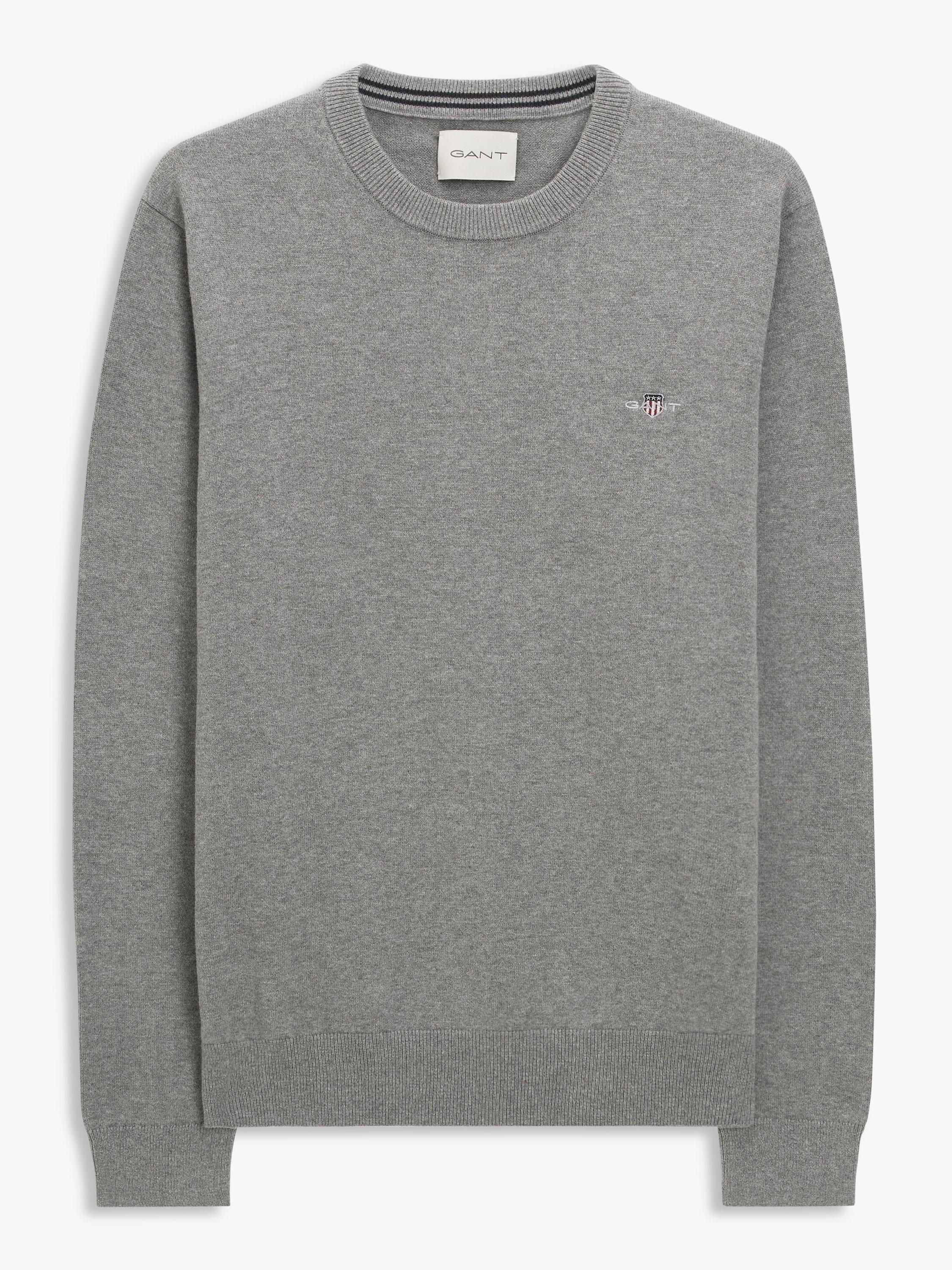 Product image 4 of 6, which shows GANT Classic Cotton Crew Neck Jumper, 092 Dk Grey Melange, XL