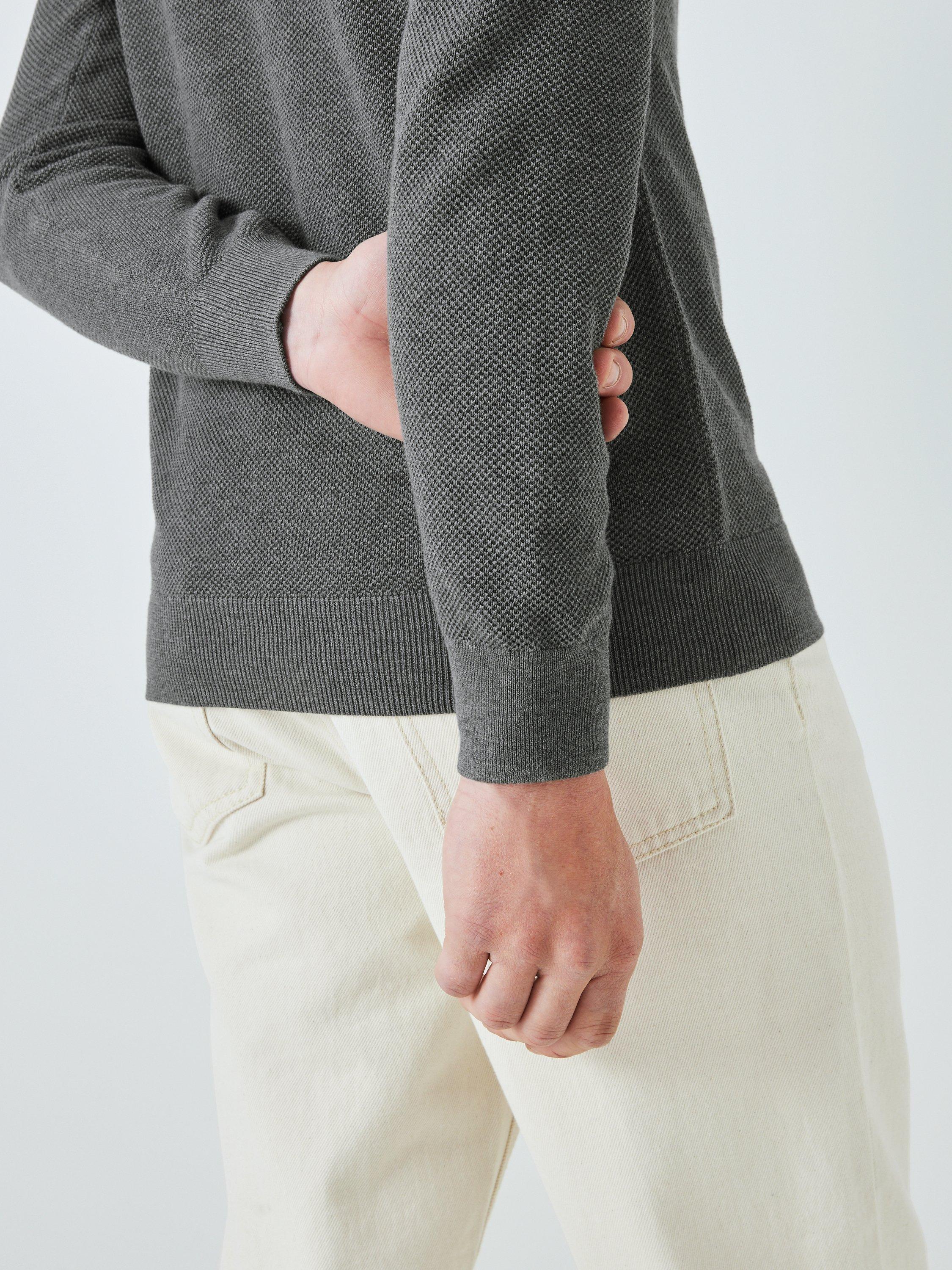 Product image 6 of 6, which shows GANT Cotton Pique Crew Neck Jumper, Dk Grey Melange, S