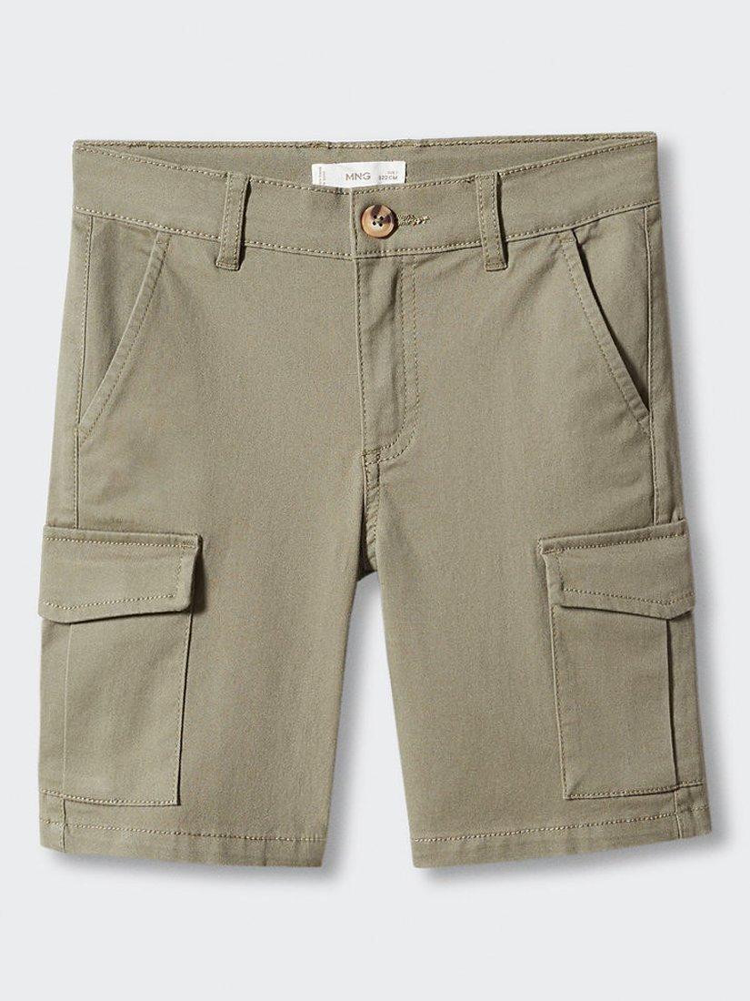 Mango Kids' Comporta Cargo Bermuda Shorts, Beige Khaki