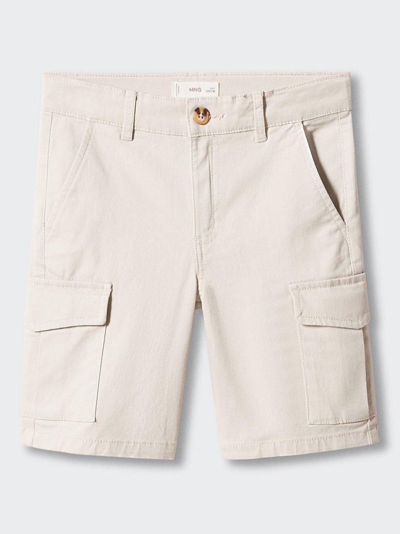 Mango Kids' Comporta Cargo Bermuda Shorts, Light Beige