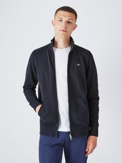 GANT Regular Shield Full Zip Jumper, 433 Evening Blue
