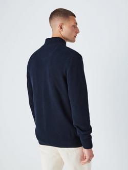 GANT Cotton Piqué Full Zip Cardigan - view 2, 433 Evening Blue