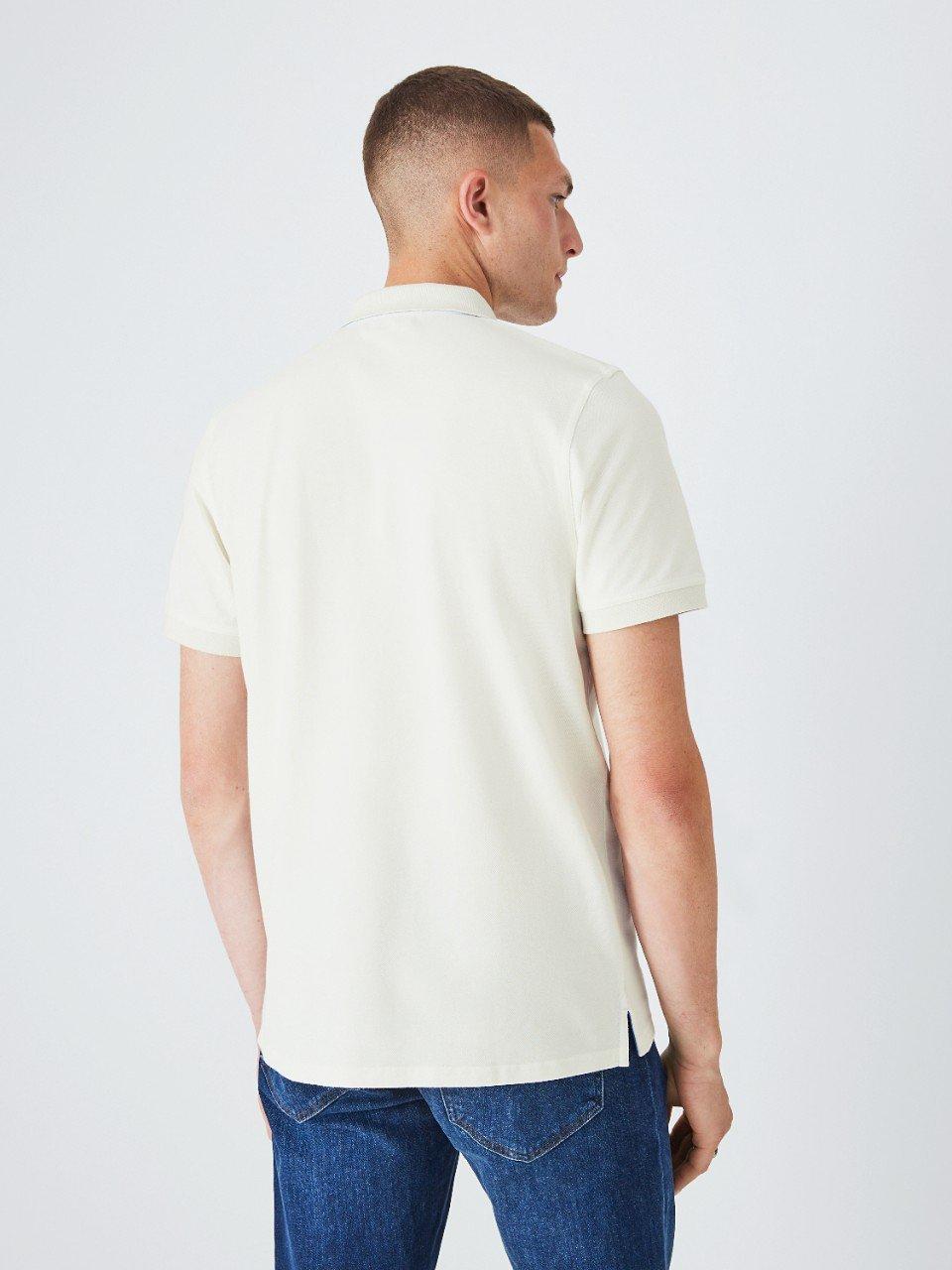 GANT Regular Contrast Pique Polo Shirt White