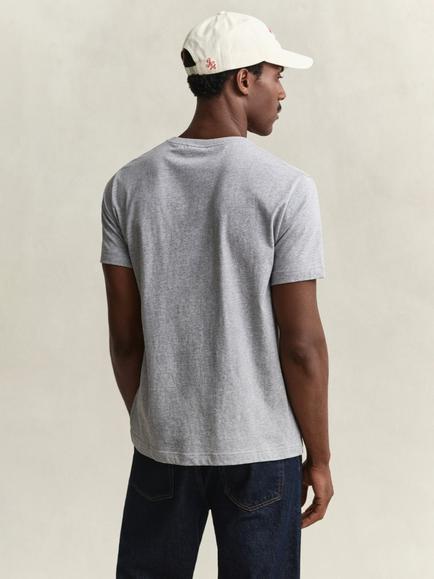 GANT Regular Shield Short Sleeve T-Shirt - view 2, Grey Melange
