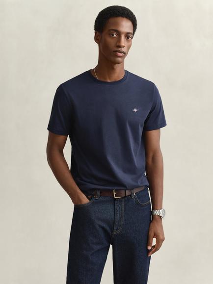 GANT Regular Shield Short Sleeve T-Shirt, Evening Blue