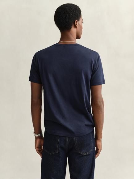 GANT Regular Shield Short Sleeve T-Shirt - view 2, Evening Blue
