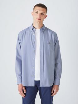 GANT Poplin Banker Stripe Shirt, 436 College Blue, 436 College Blue