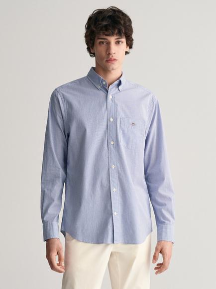 GANT Poplin Banker Stripe Shirt, 436 College Blue, 436 College Blue
