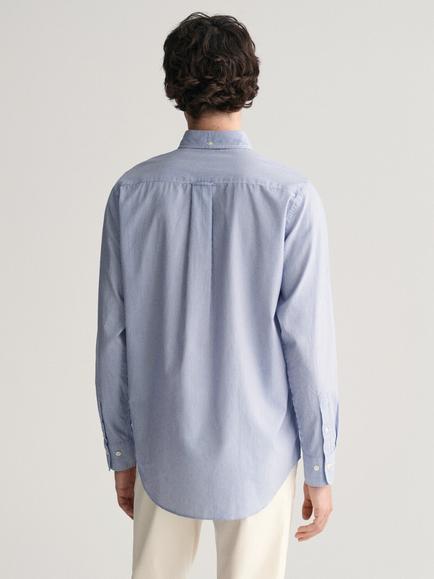 GANT Poplin Banker Stripe Shirt, 436 College Blue - view 2, 436 College Blue