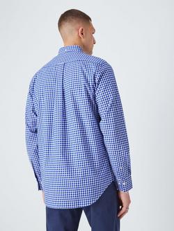 GANT Regular Fit Poplin Gingham Shirt, 436 College Blue - view 2, 436 College Blue