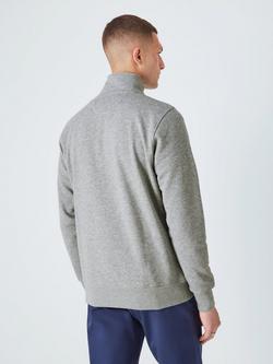 GANT Cotton Blend Half Zip Jumper - view 2, Grey Melange