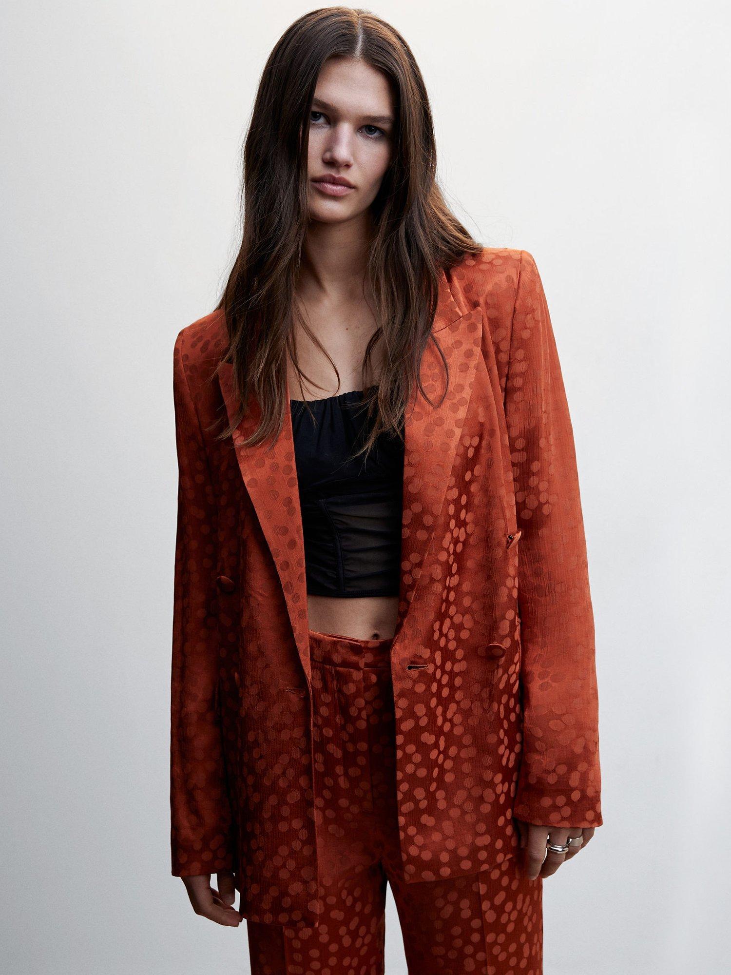 Mango Topete Jacquard Blazer