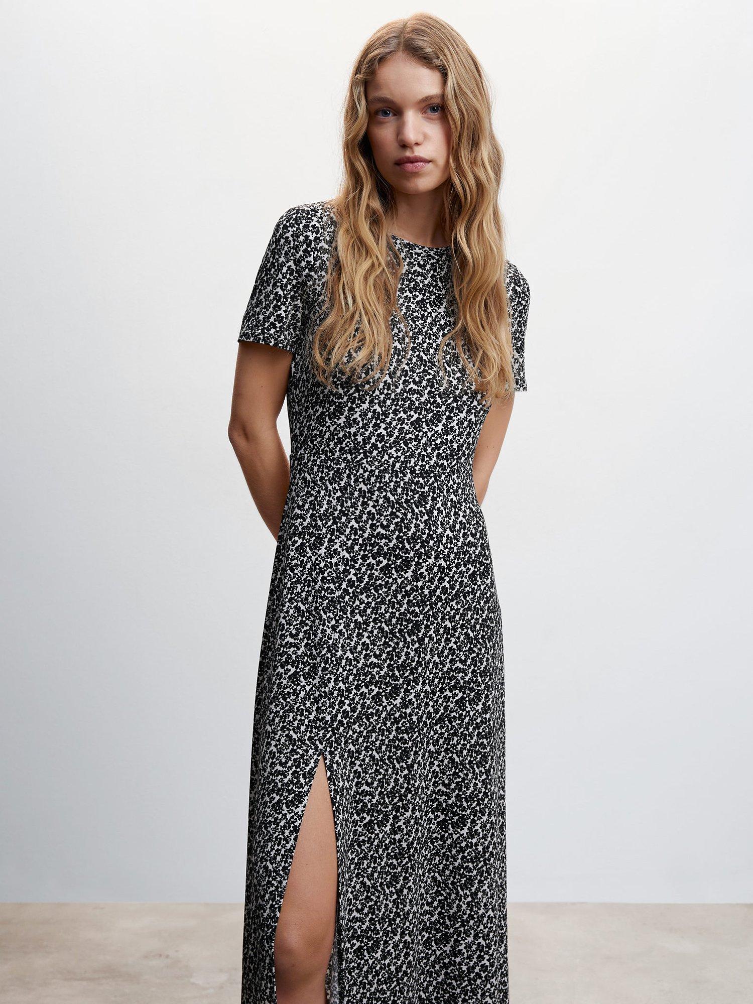 Mango Matilde Printed Cut-Out Detail Dress