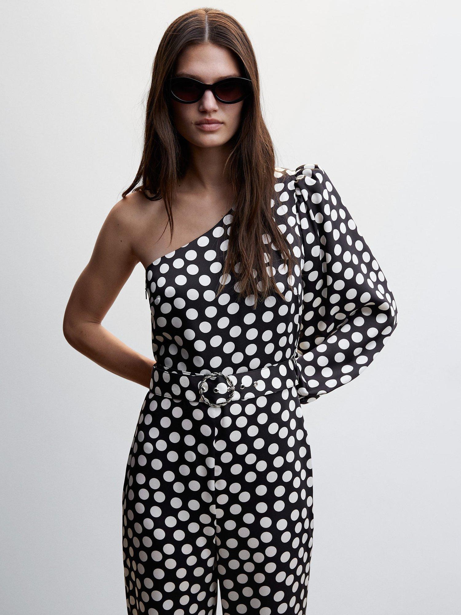 Polka dot jumpsuit mango on sale