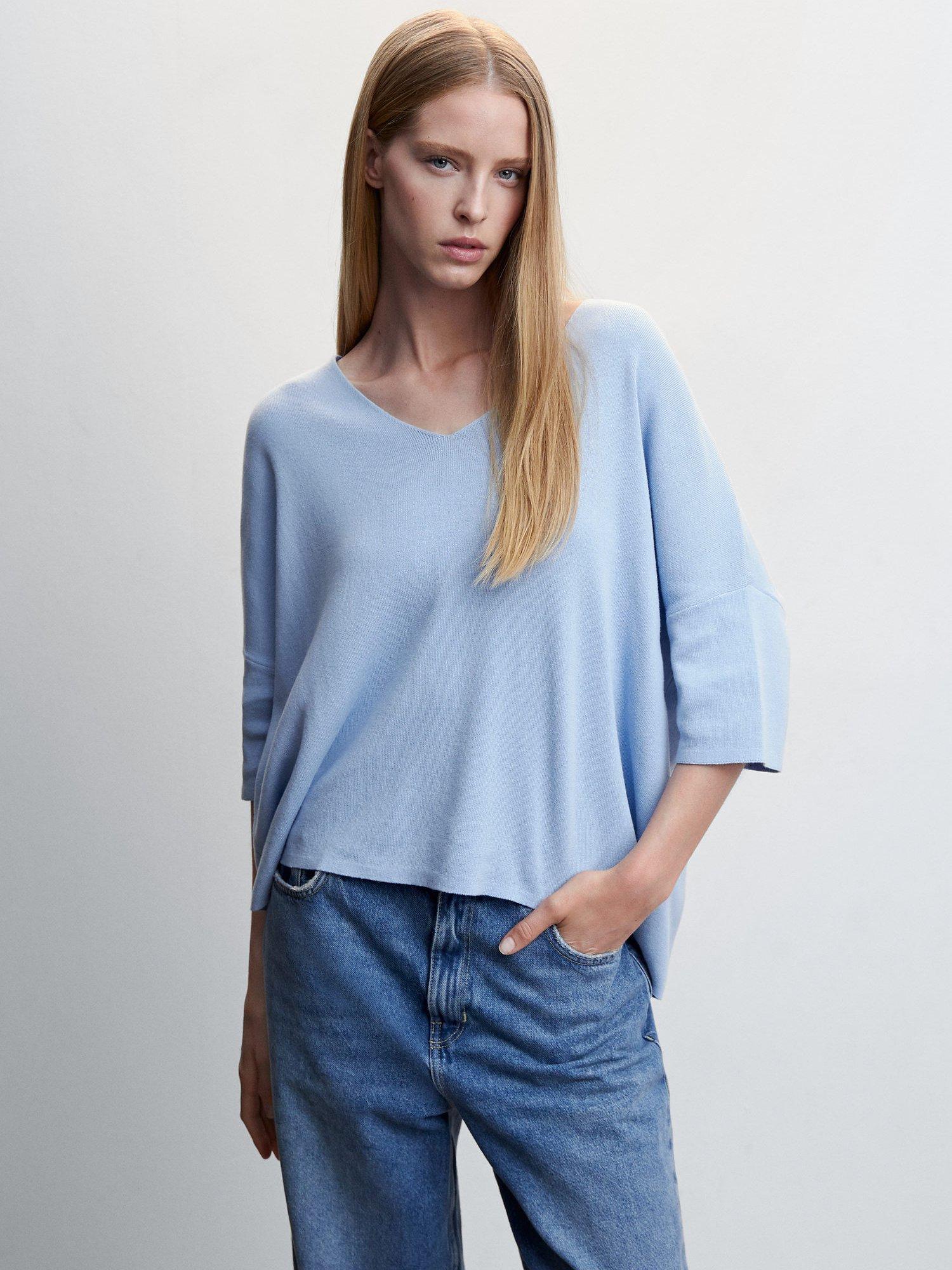 Mango Guiro Cotton V-Neck Jumper
