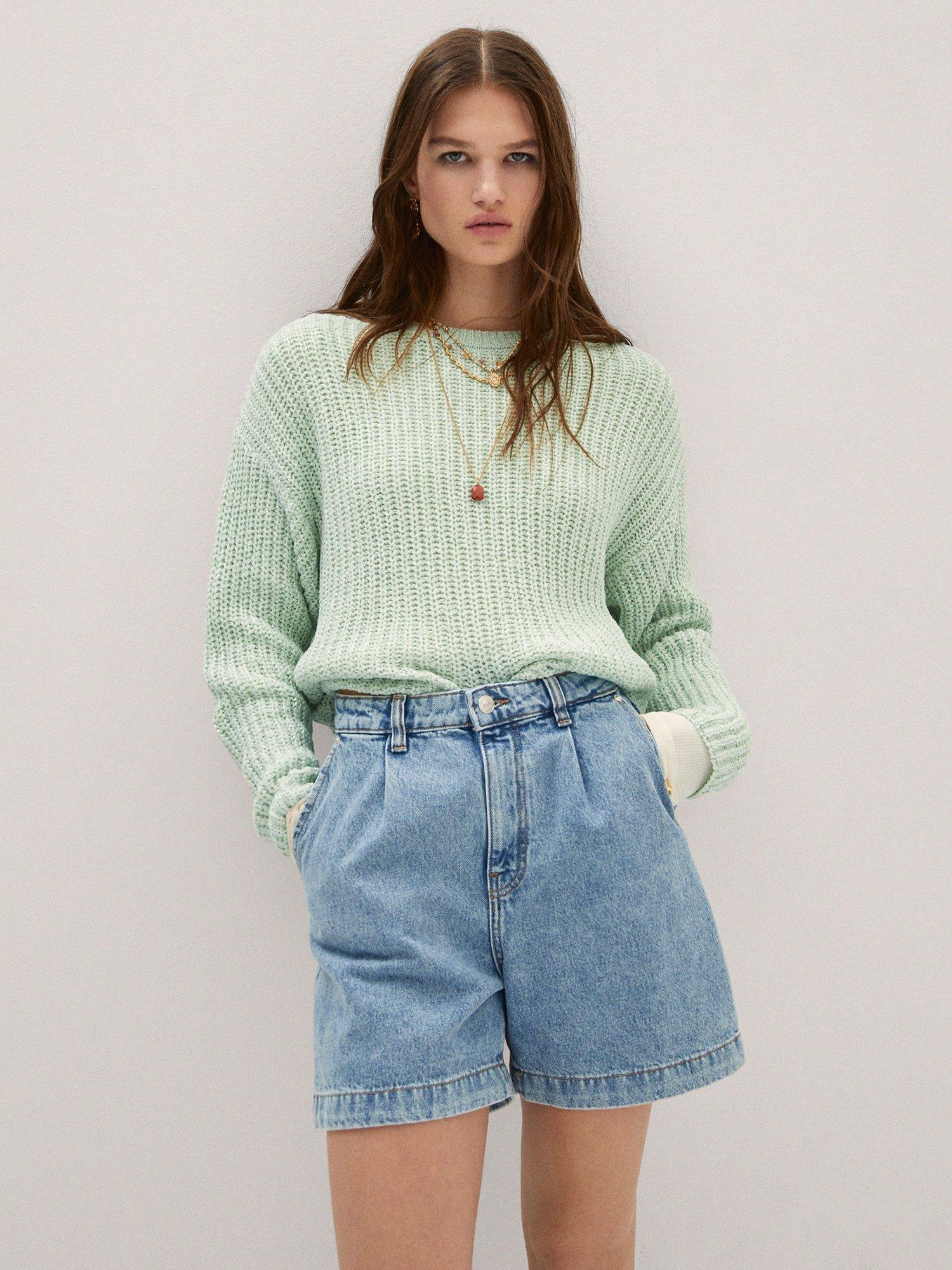 Mango Arandano Sweater, Turquoise Aqua