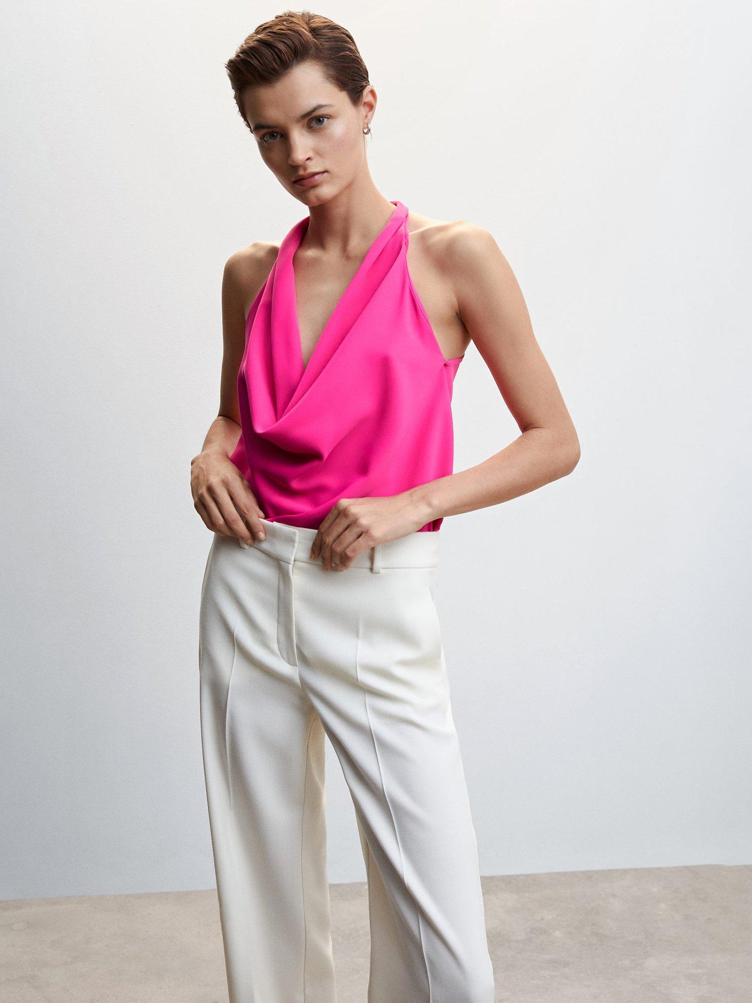 Mango Draped Neck Blouse