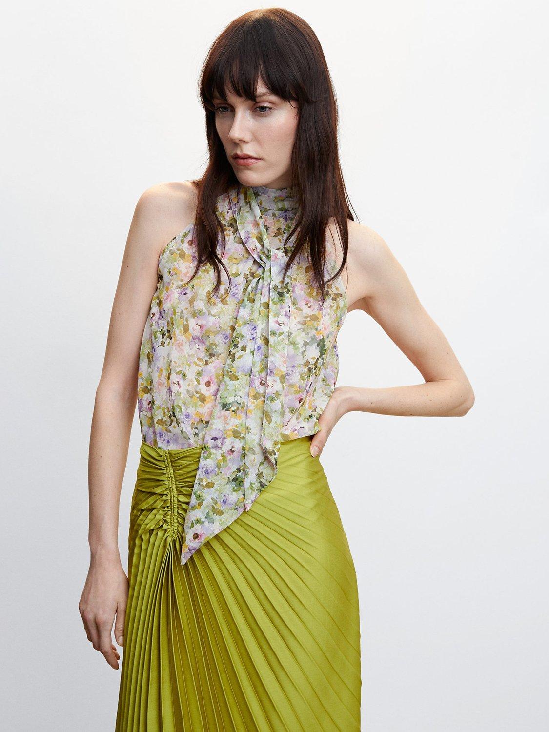 Mango Holly Sleeveless Blouse, Natural White