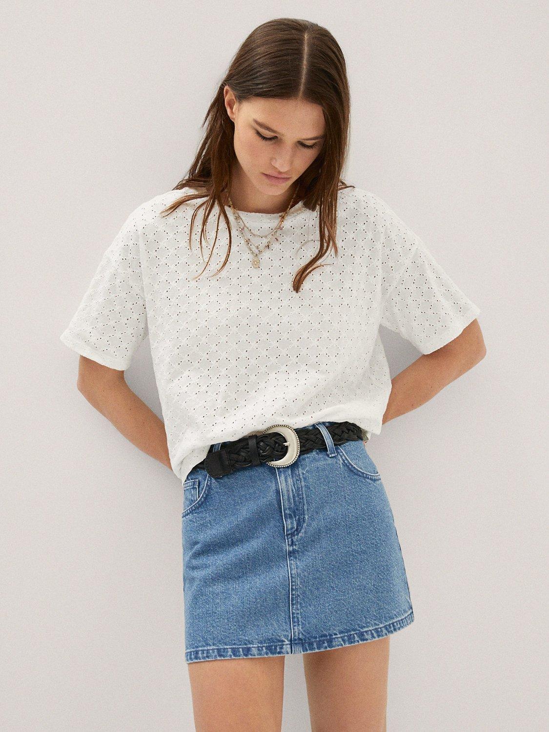 Mango Lotus Cotton Tee, White