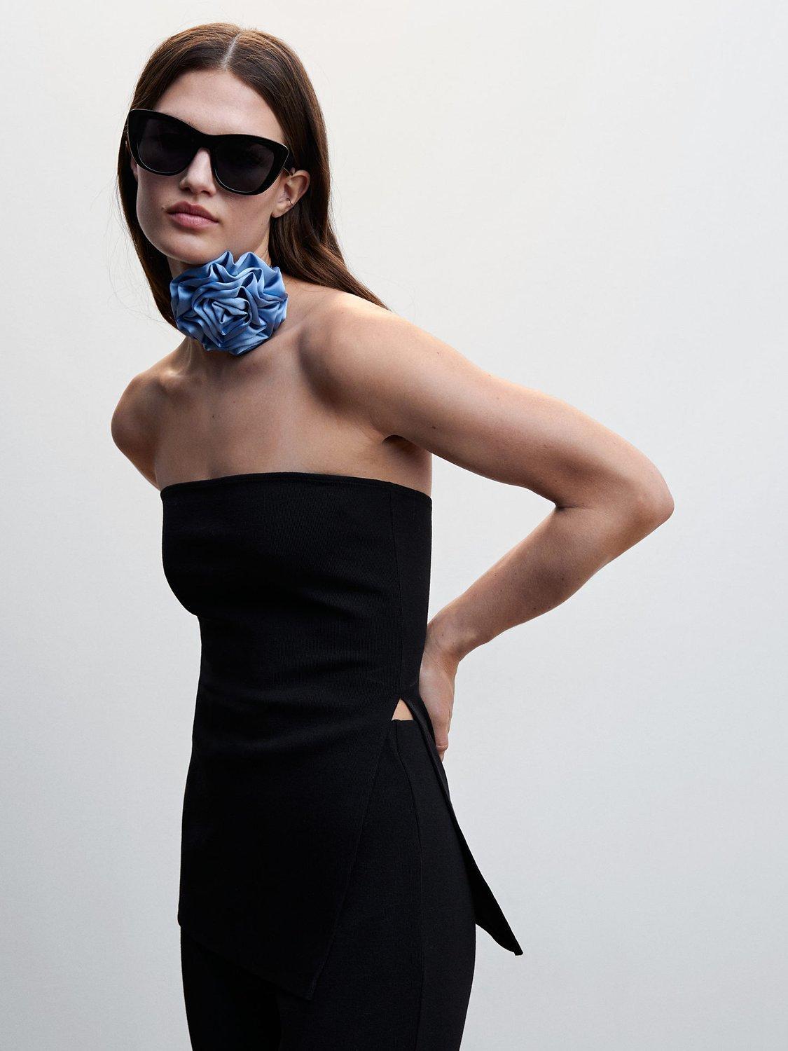 Mango Bandeau Halo Top, Black