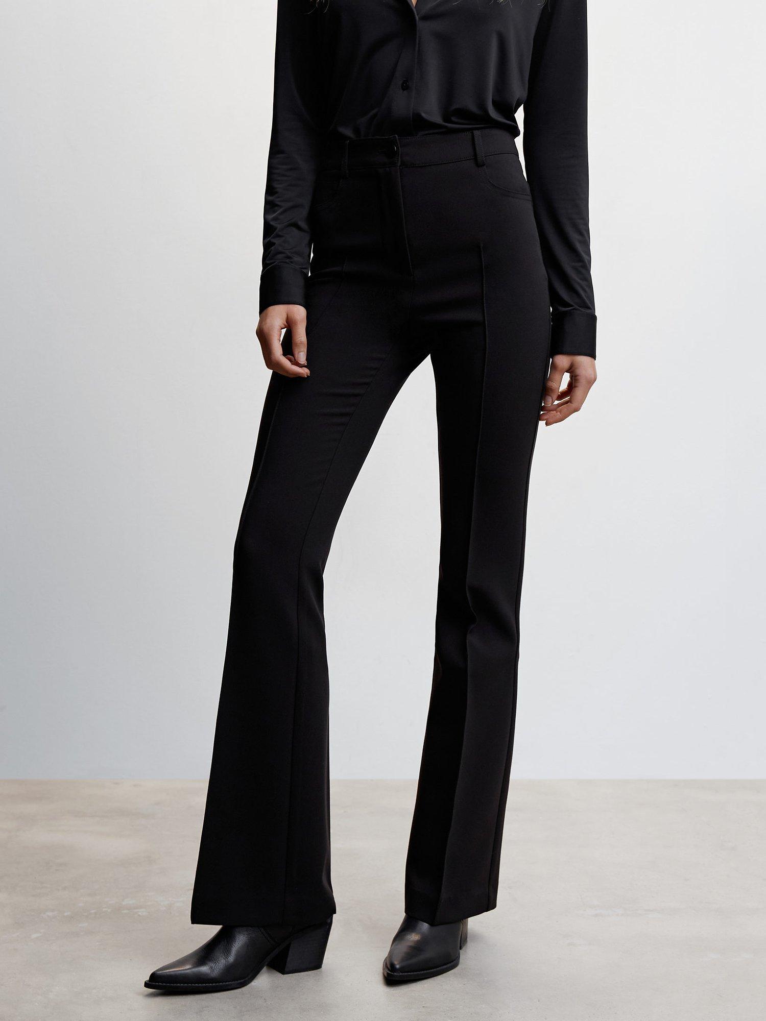 Mango Pandy Bootcut Trousers, Black