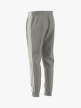 adidas Essentials Fleece 3 Stripes Tapered Cuff Joggers, Grey Heather