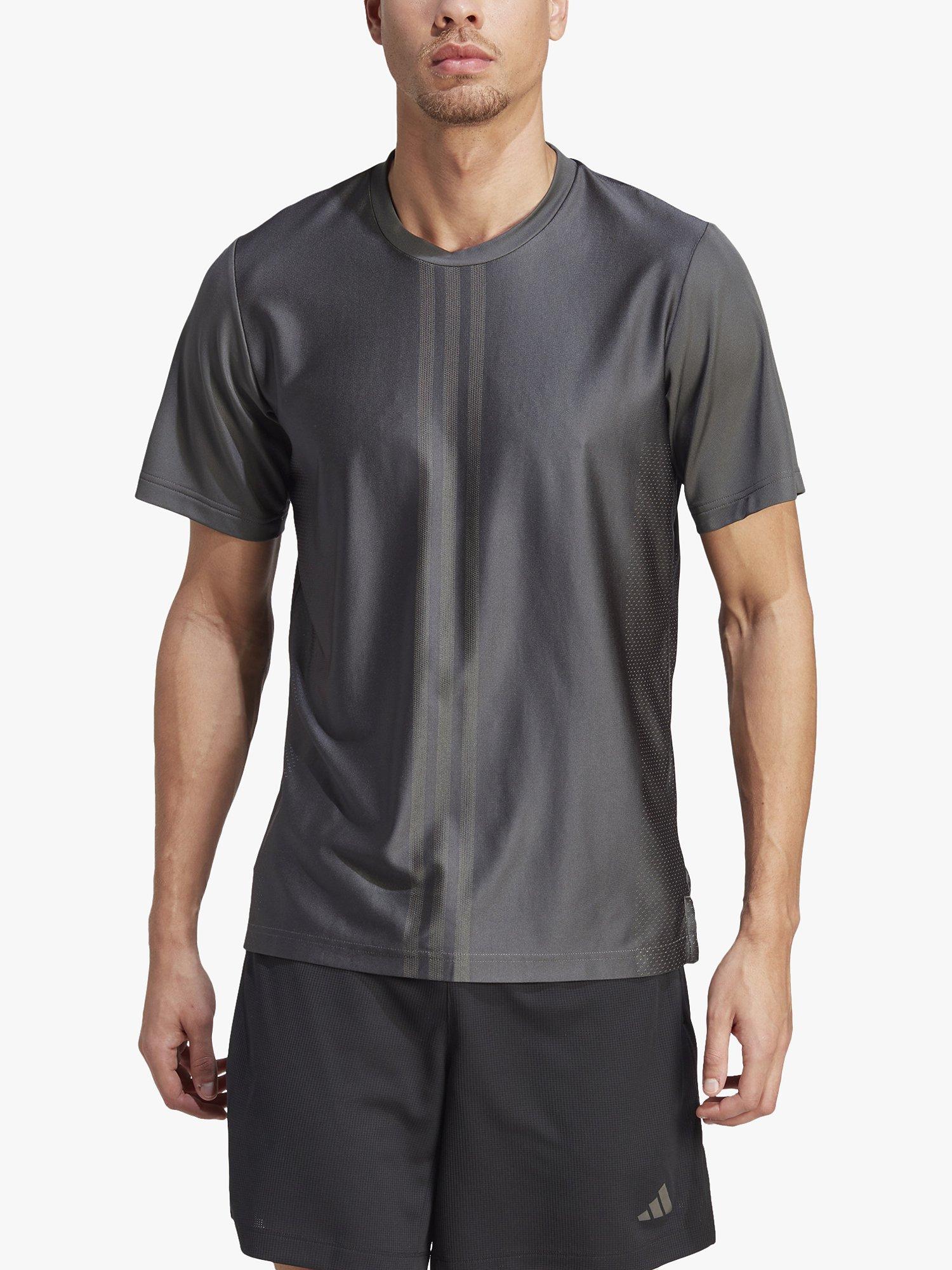 adidas HIT Short Sleeve Recycled Running Top, Grey Six
