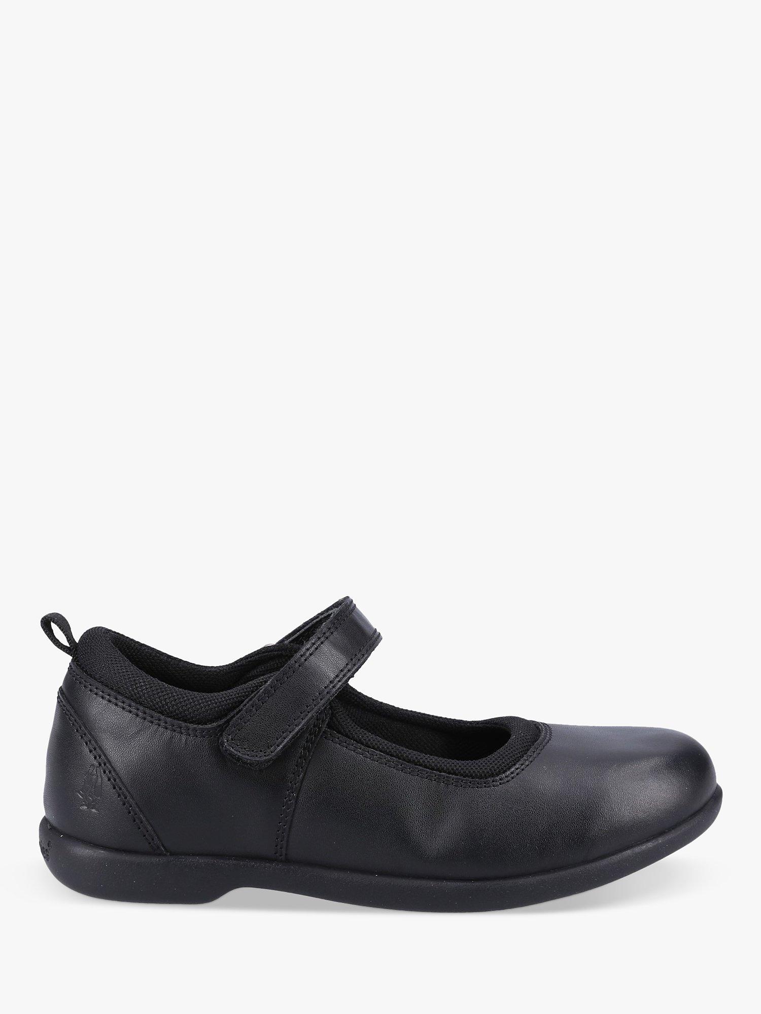 Product image 1 of 4, which shows Hush Puppies Kids' Bianca Junior School Shoes, Black, 10 Jnr