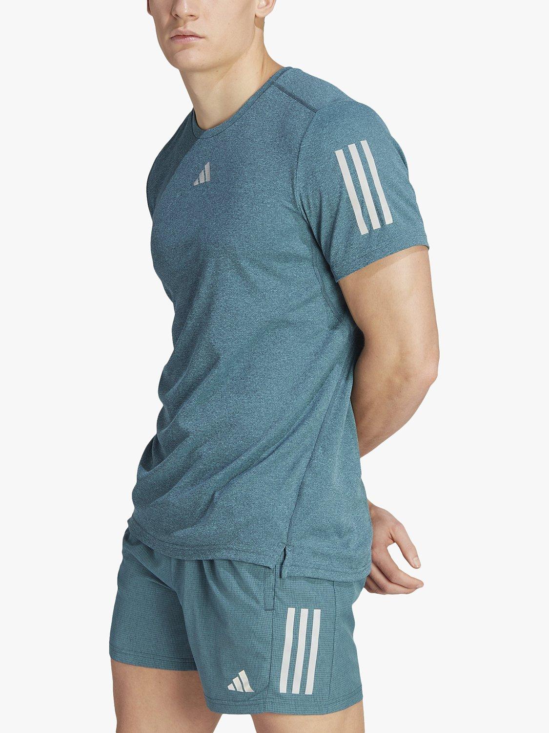 adidas Own The Run Heather Recycled Running Top, Arctic Night Mel