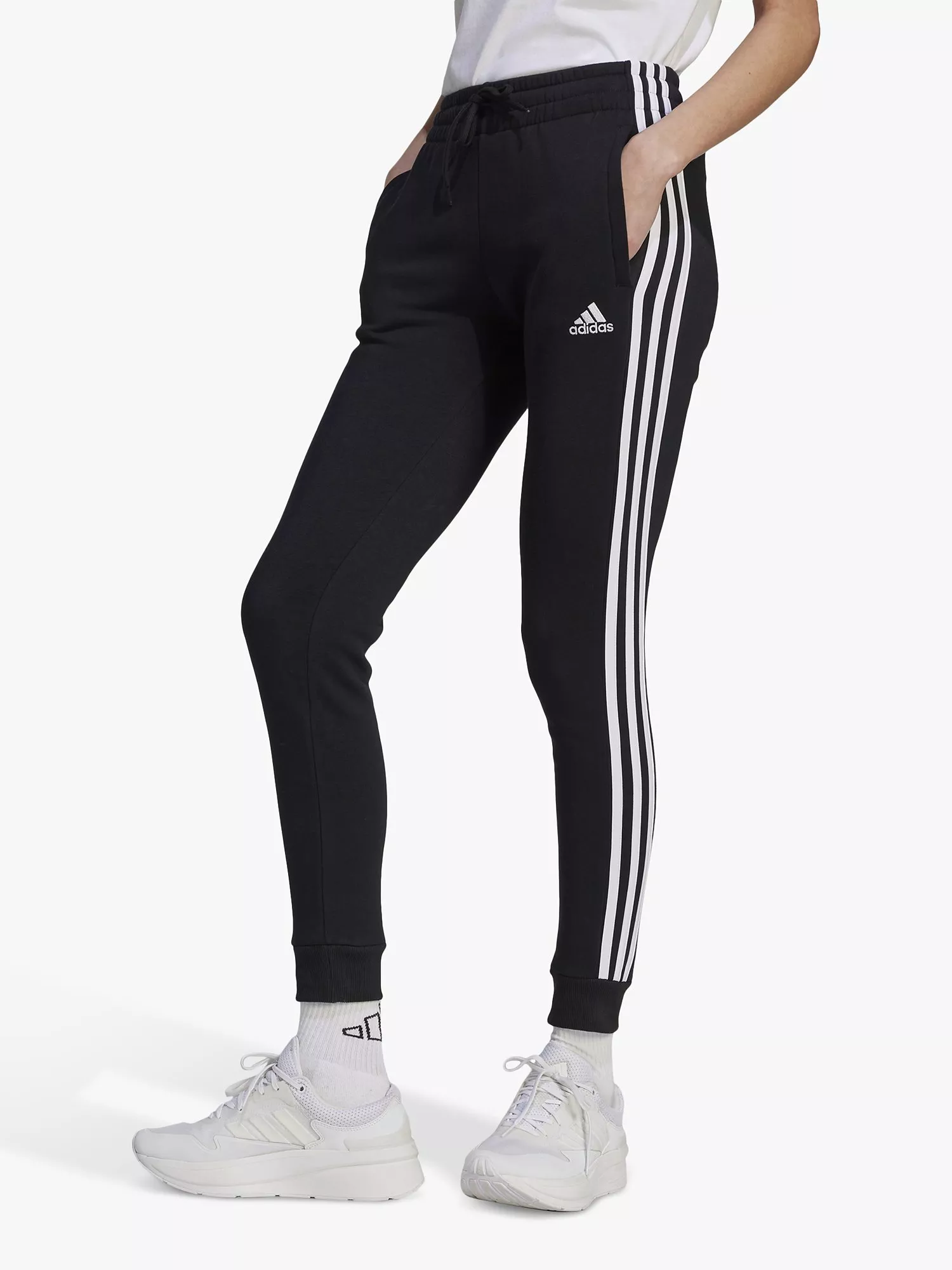 Black with white stripes joggers best sale