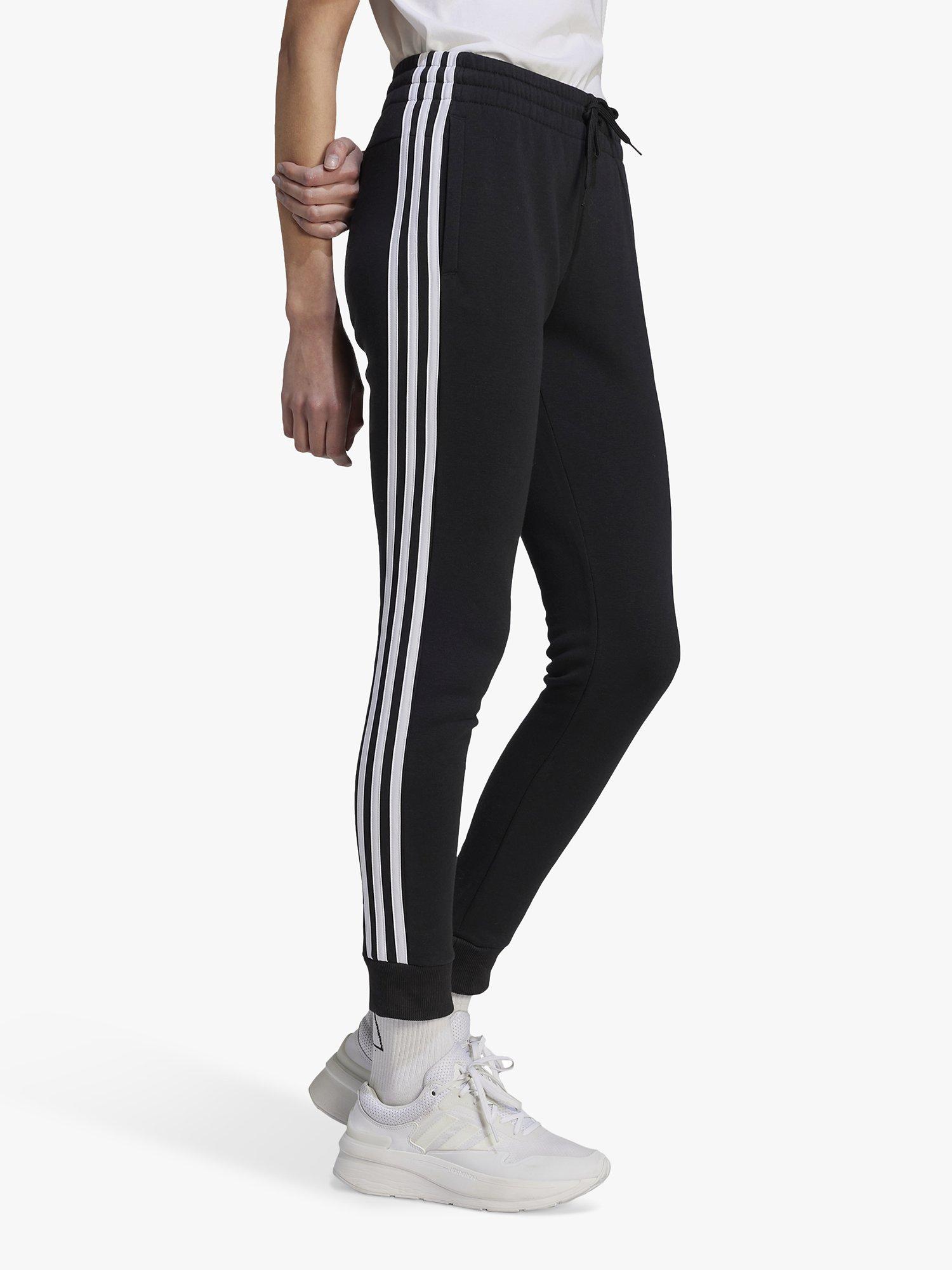 Adidas 3 stripe fleece joggers deals