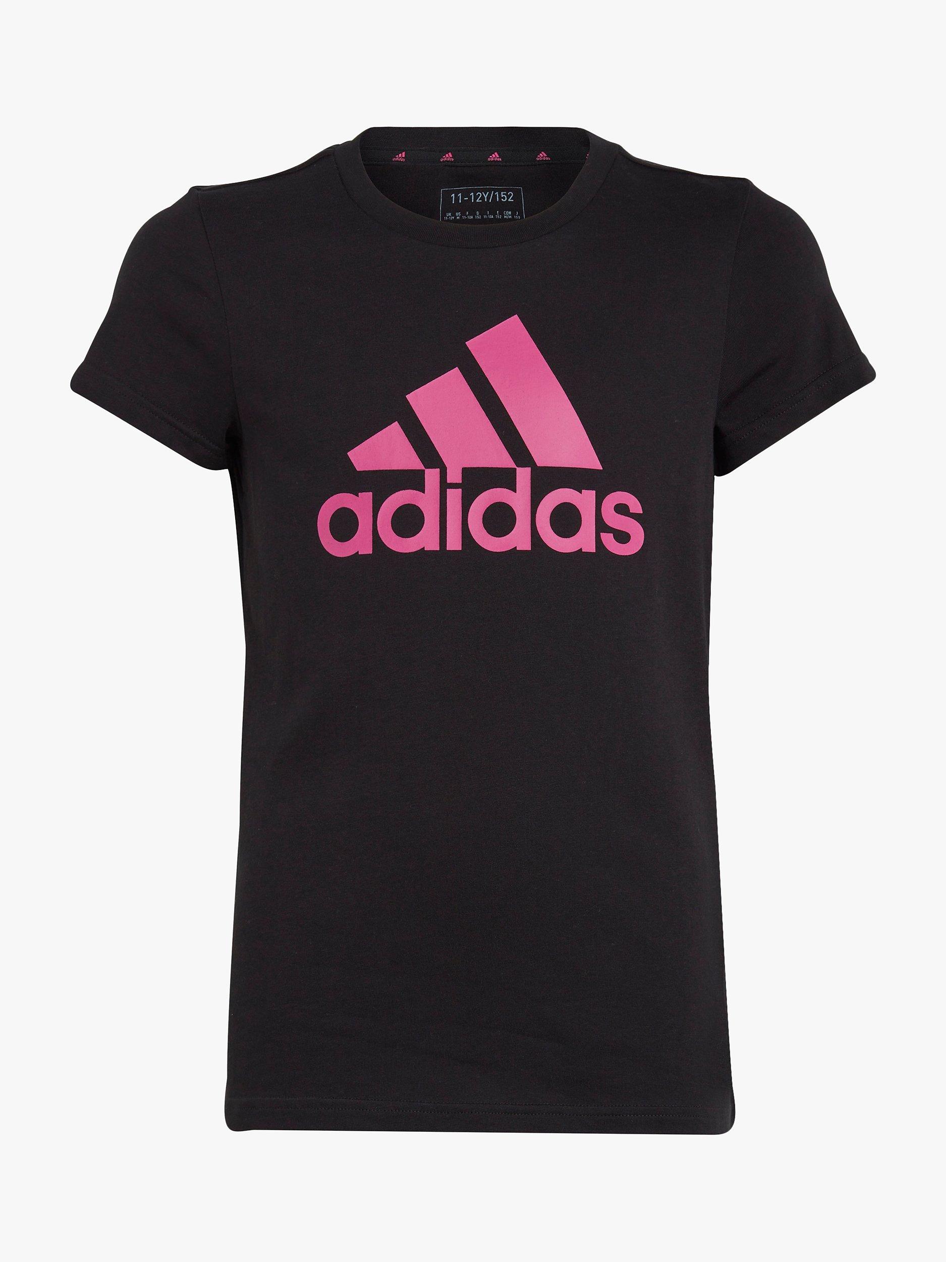 adidas Kids' Essential Logo Cotton T-Shirt, Black
