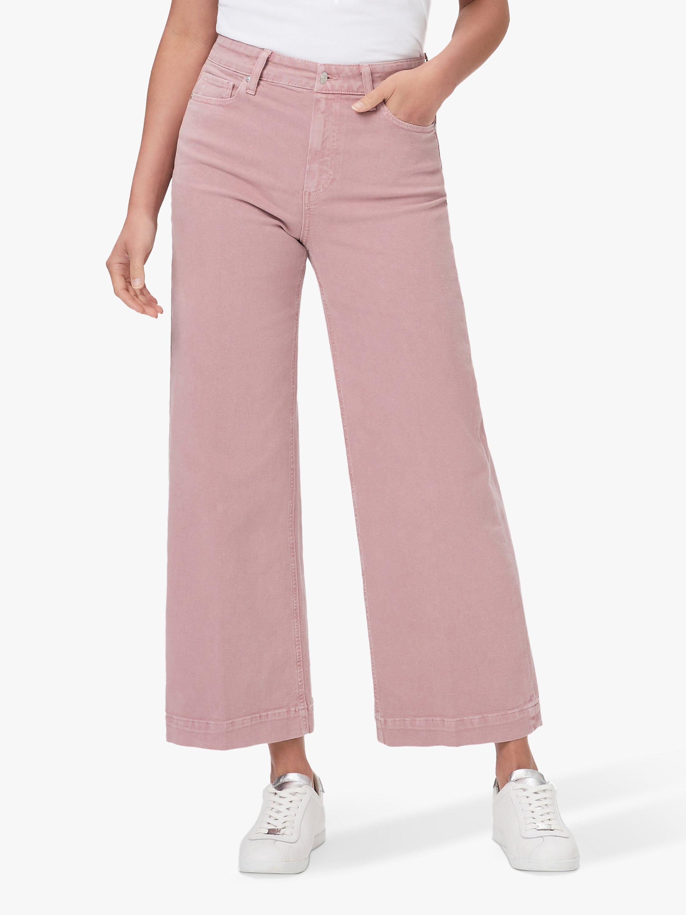 PAIGE Anessa Cropped Wide Leg Jeans, Vintage Muted Blush