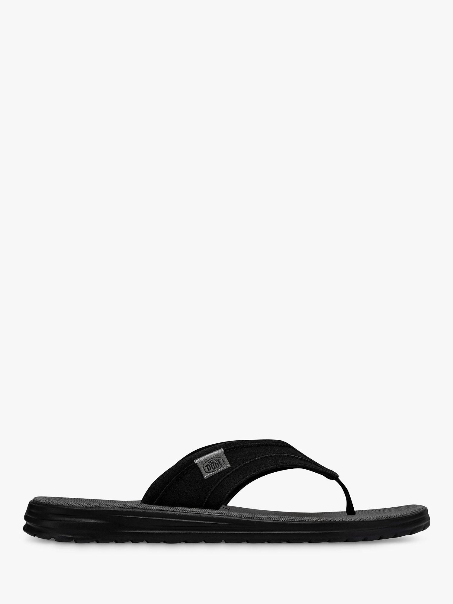 Hey Dude Sami Recycled Leather T-Bar Sandals, Black, 12