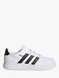 adidas Kids' Breaknet 2.0 Riptape Trainers, White/Black