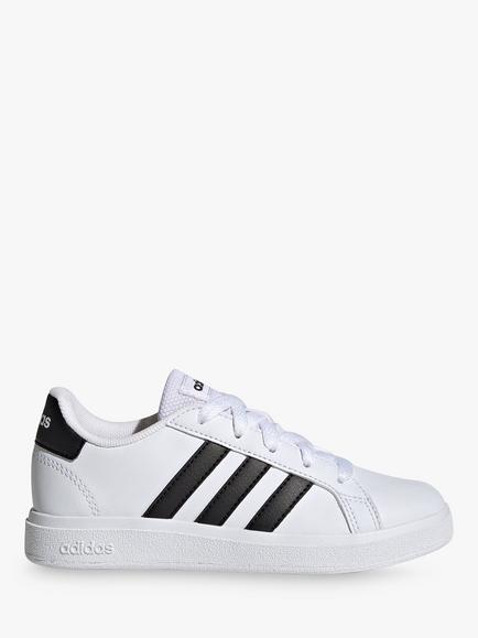 adidas Kids' Grand Court 2.0 Trainers, White/Black, White/Black