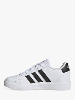 adidas Kids' Grand Court 2.0 Trainers, White/Black - view 2, White/Black