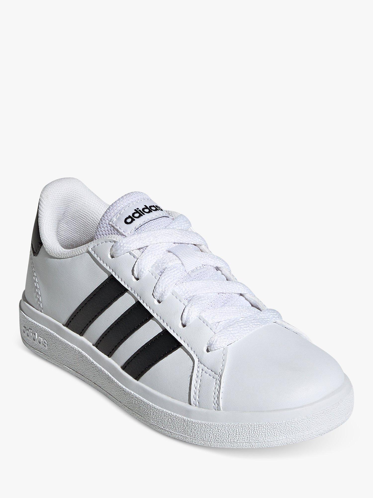 Product image 3 of 10, which shows adidas Kids' Grand Court 2.0 Trainers, White/Black, 5
