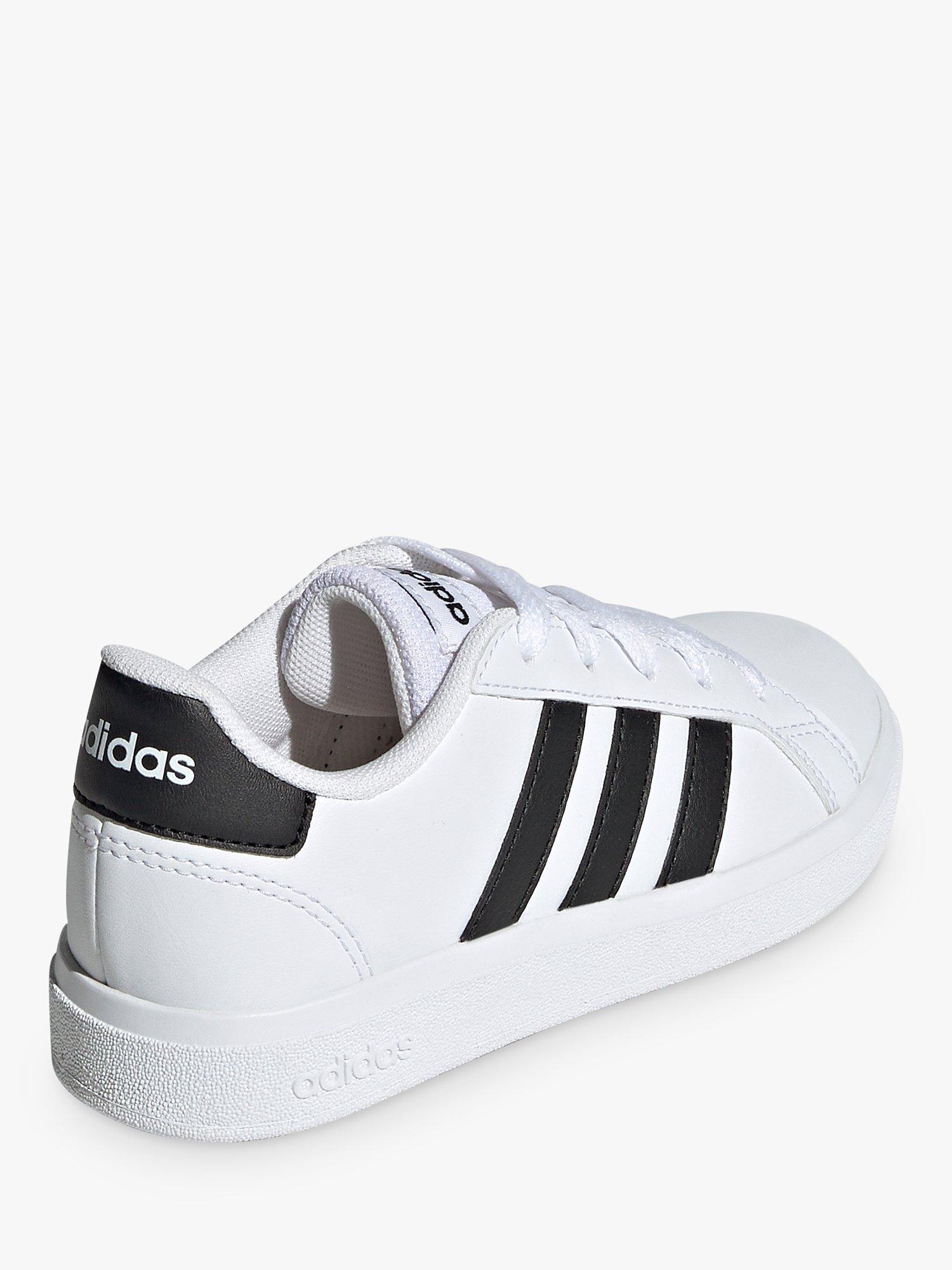 Product image 4 of 10, which shows adidas Kids' Grand Court 2.0 Trainers, White/Black, 5