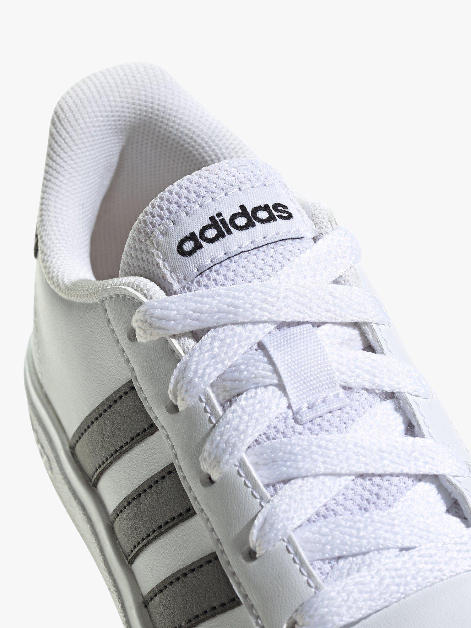 Product image 5 of 10, which shows adidas Kids' Grand Court 2.0 Trainers, White/Black, 5
