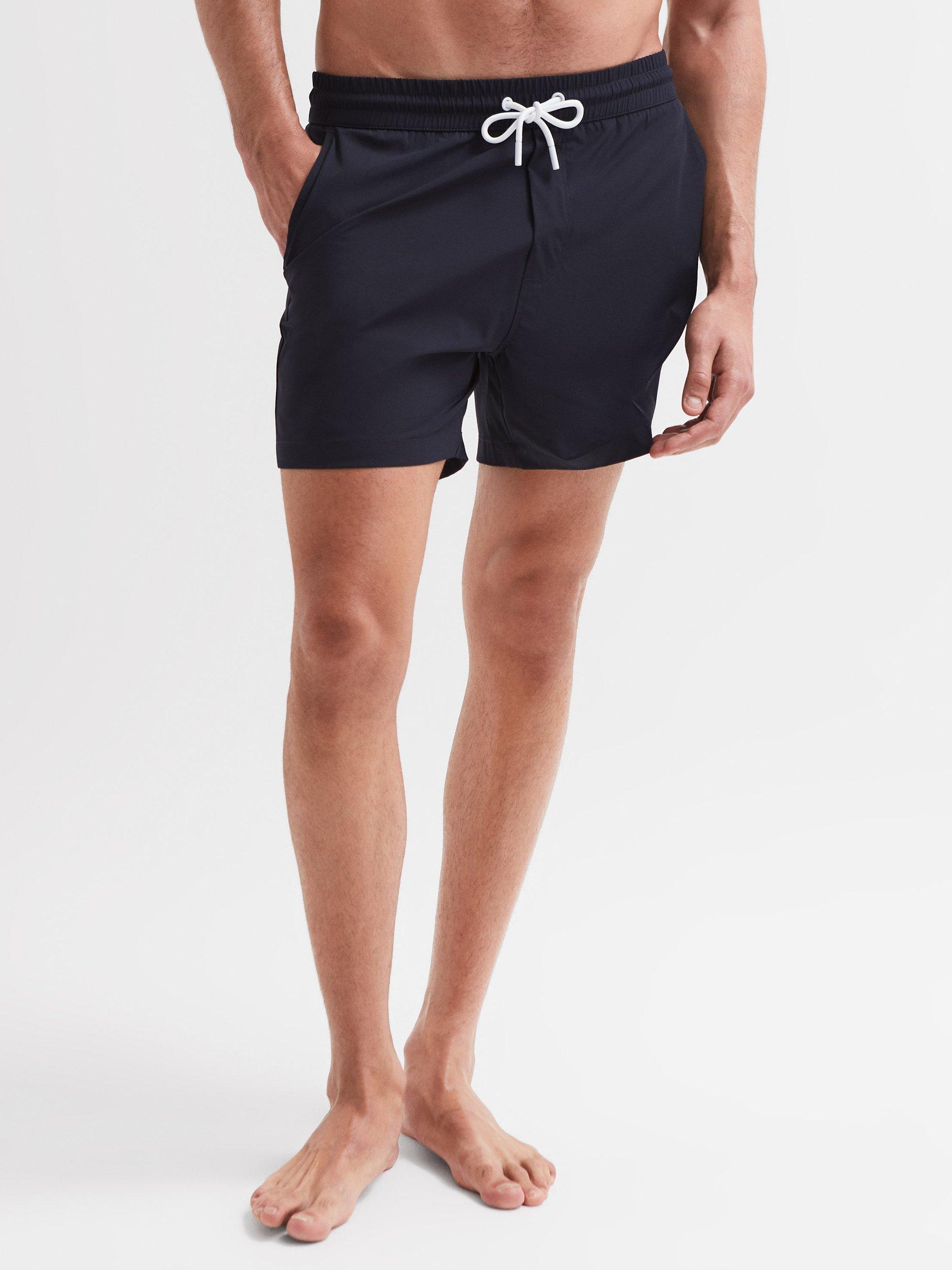 Reiss Beach Drawstring Swim Shorts, Navy, XS