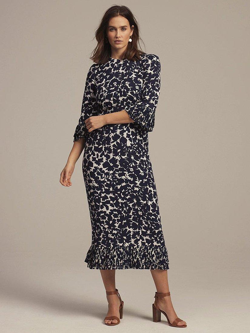 Mint Velvet Miley Midi Dress, Dark Blue