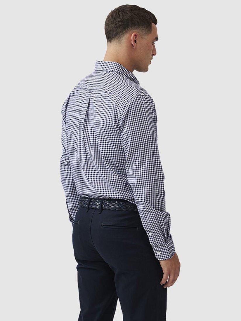 Product image 3 of 5, which shows Rodd & Gunn Gunn Cotton Superfine Check Slim Fit Long Sleeve Shirt, Snow, XS