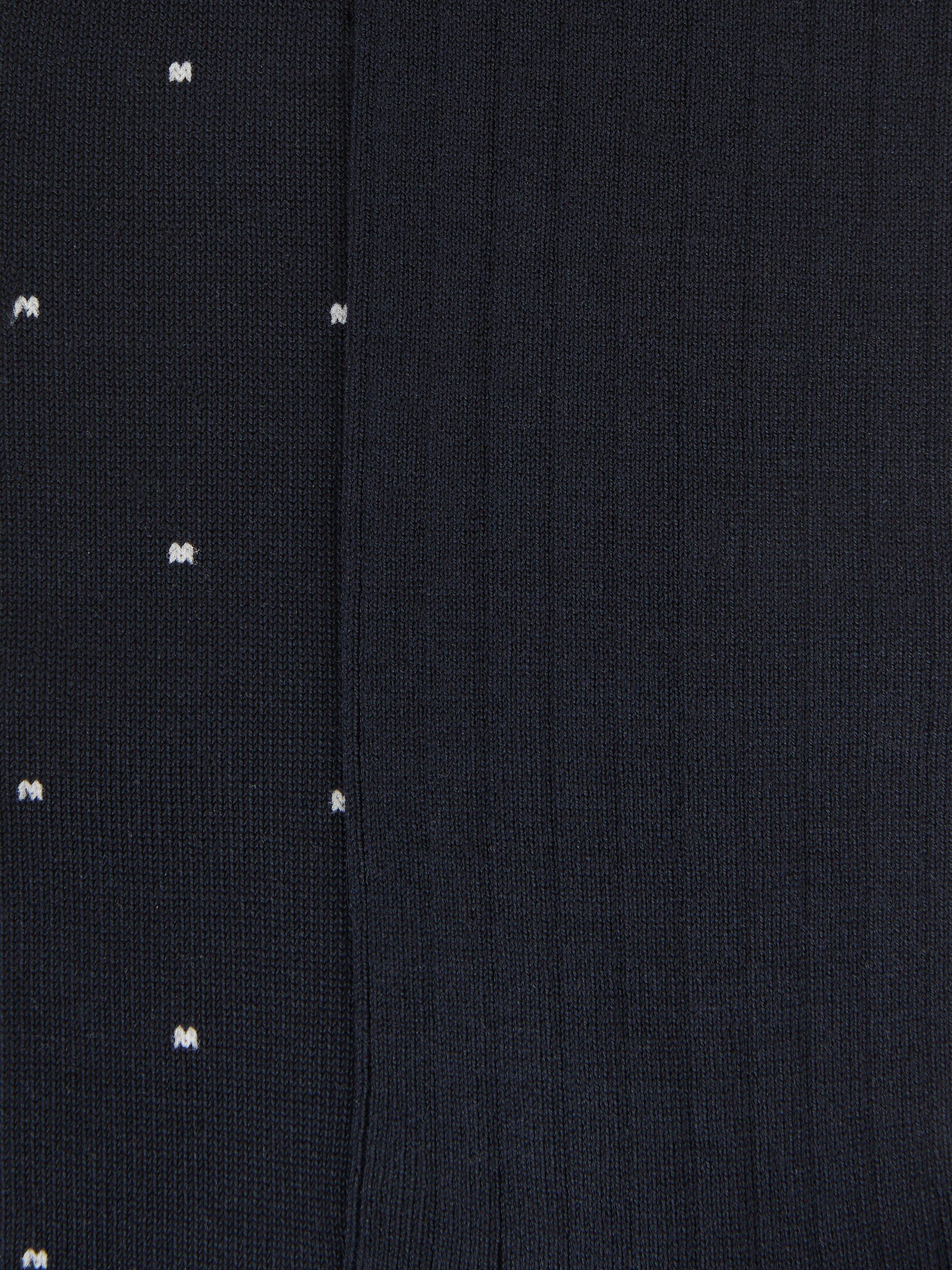 Product image 3 of 3, which shows Reiss Graham Ribbed and Spot Cotton Blend Socks, Pack of 2, Navy, 6-8
