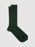 Reiss Fela Cotton Blend Ribbed Socks, Bottle Green