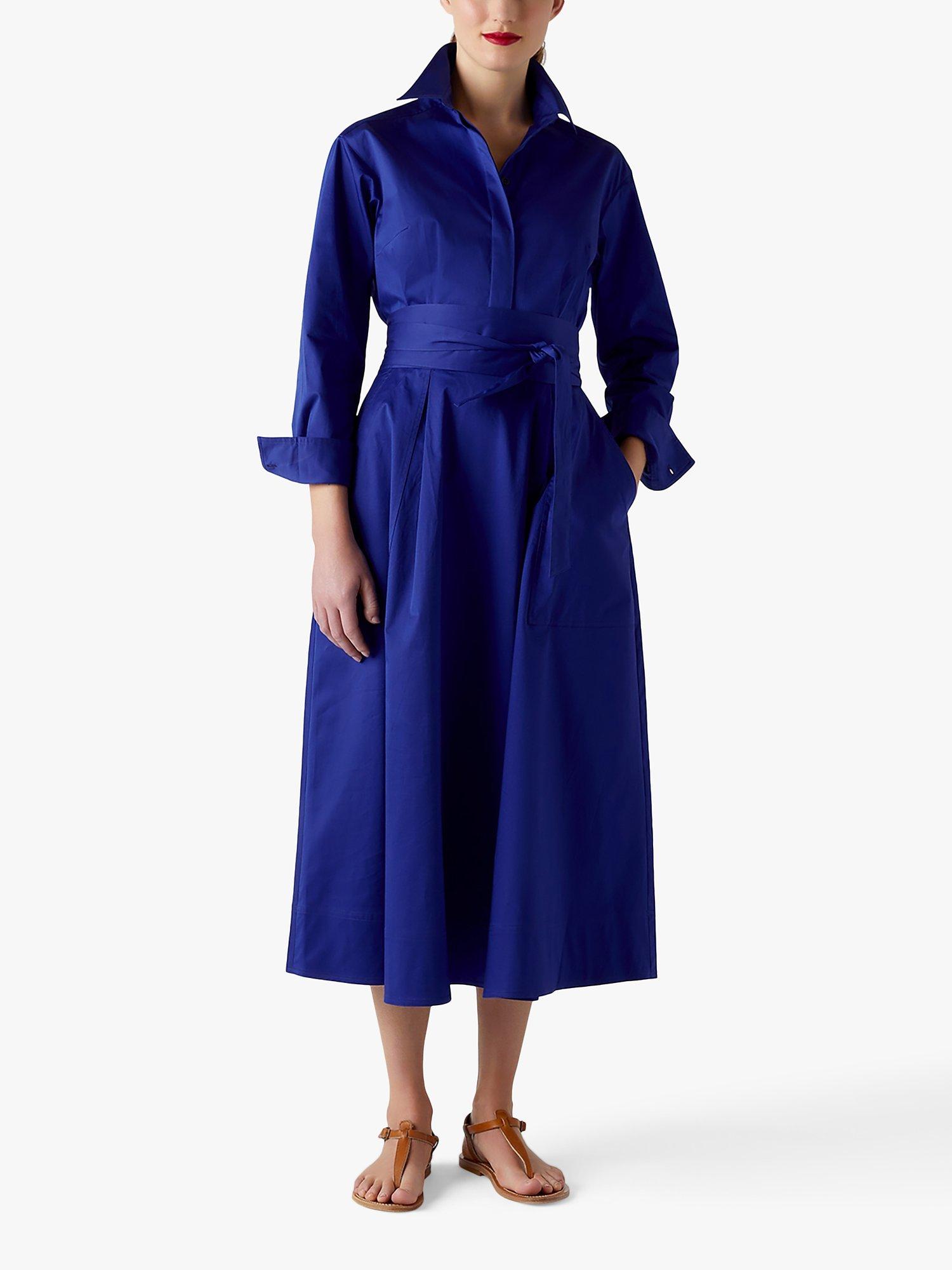 Product image 1 of 4, which shows Jasper Conran Blythe Shirt Midi Dress, Royal Blue, 8